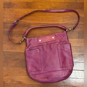 Marc By Marc Jacobs Magenta Hobo Crossbody Bag with Double Strap